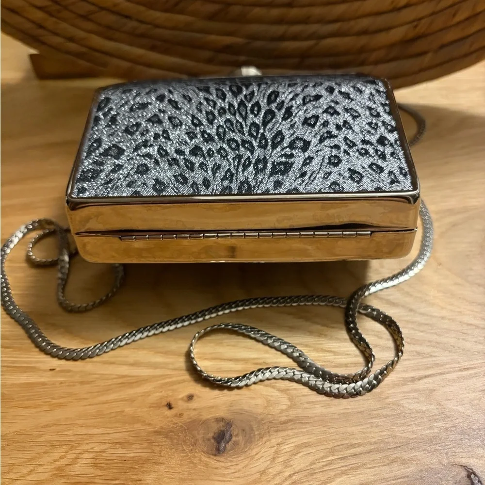 *Vintage* Inge Christopher Embellished Leopard Print Clutch w/ Shoulder Strap